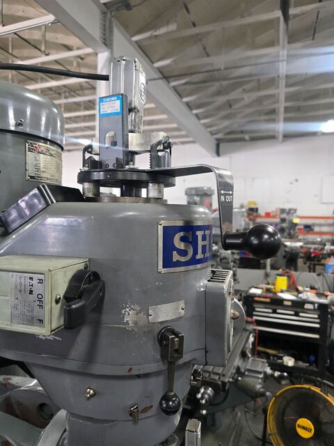 Sharp #LMV/MP2, vertical mill, 9" x42"tbl., 3 HP, 25" X, 11" Y, 5" Z, 60-4500 RPM, R-8, AcuRite Millpwr MP2 - Image 8