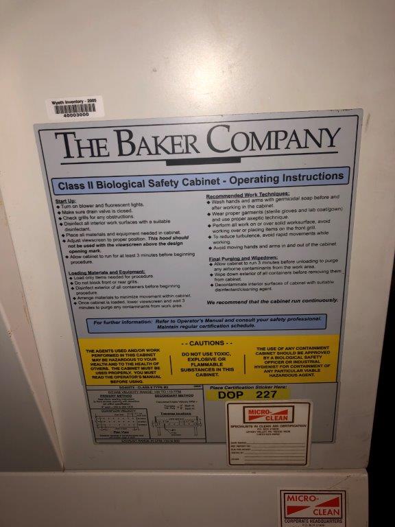 Baker #SG403TX, 48" x 24" Biosafety Cabinet - Image 2