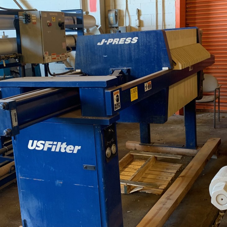 31" U.S. Filter #800G32-20-10DYLW, Plate/Frame Filter Press, (21) Plates, 135 sq.ft. Surface Area, 100 psi - Image 2