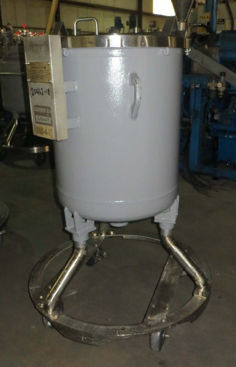 50 gallon DeDietrich, Glass Lined Tank, Vertical, 100 psi/FV @ 500°F Internal, No Jacket, on wheels - Image 2