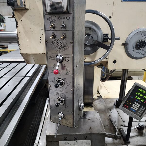5.1" Toshiba #BFT-13C-W3, horizontal boring mill table type, 35.4" spindle travel, power draw bar, Newall - Image 10