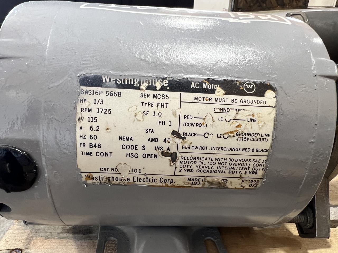Westinghouse #MC85, fuel transfer pump with motor AC for fuel or oil - Image 6
