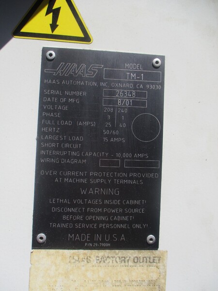 Haas #TM-1, tool room mill, 2001 - Image 8