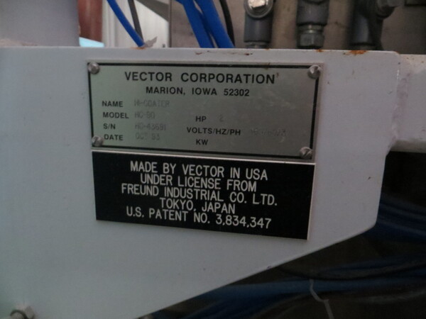 36" Freund-Vector #HC-90, Hi-Coater Stainless Steel Coating Pan, 60 kg capacity, 2 HP, 1993 - Image 4