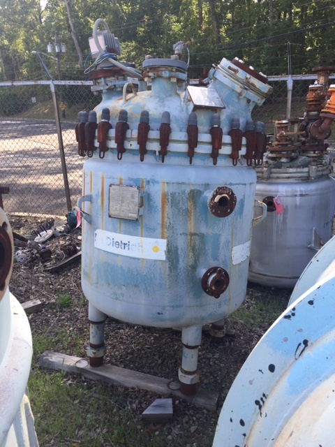 166 gallon De Dietrich, Glass Lined Reactor, 87 psi/FV @ 392°F Internal, 87 psi @ 392°F Jacket, 7.5 HP, 125 - Image 8