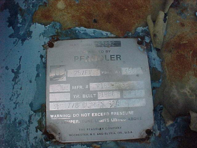 200 gallon Pfaudler #EL-Series, Glass Lined Reactor, 5015 Glass, 36" diameter x 42" straight side, 25 psi/FV - Image 2
