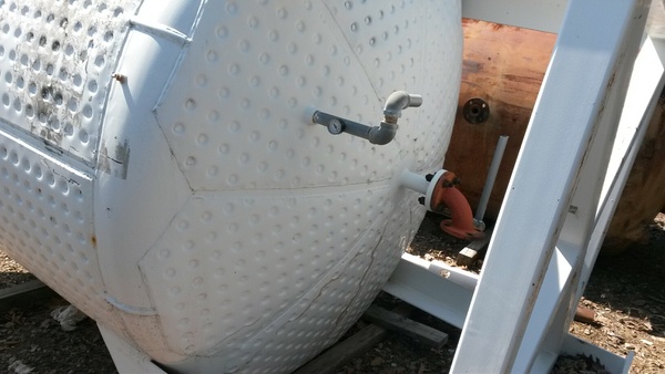 1500 gallon Teflon Lined Carbon Steel Reactor, 5.83' diameter x 5' straight side, 2" Center Bottom Outlet, 30 - Image 2