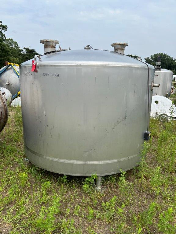 1000 gallon DCI Inc., Stainless Steel Tank, 96" diameter x 56" Straight Side, 30 psi Internal, 73 psi @ - Image 1