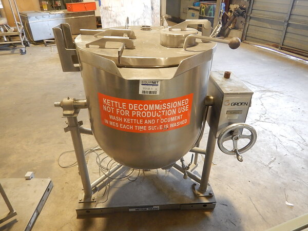 25 gallon Groen #DN-25P25, Stainless Steel Tilt Jacketed Tank, Vertical, 25" diameter x 18" Straight Side - Image 6