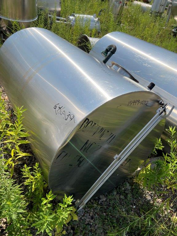 260 gallon Stainless Steel Tank, Vertical, 36" diameter x 60" Straight Side, Flat Top and Bottom - Image 3