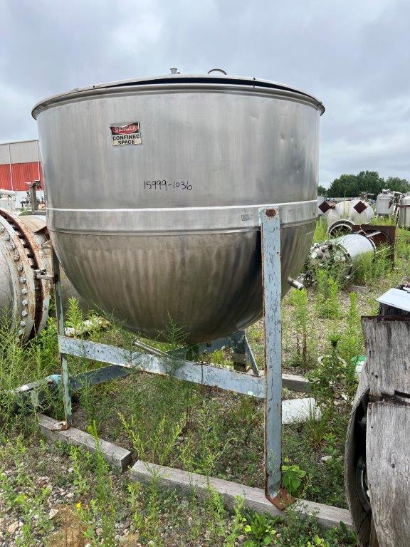 400 gallon Lee, Inc., Stainless Steel Kettle, 60" diameter x 22" Straight Side, 30" Half-Sphere, 40 psi @ - Image 1