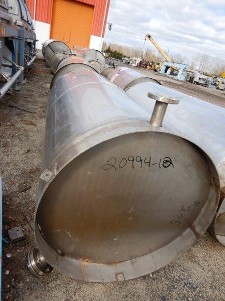 500 gallon Stainless Steel Vertical Tank, 43" Diameter x 86" Straight Side, Dish Top and Bottom - Image 6