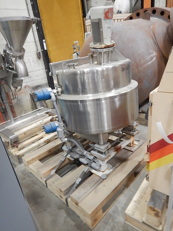 75 gallon Stainless Steel Mix Tank, 32" diameter x 22" Straight Side, Flat Top, Dish Bottom, 0.75 HP - Image 2