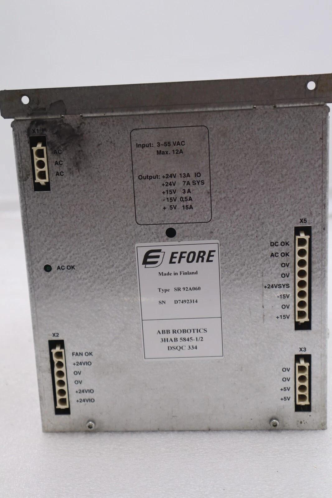 Efore ABB SR92A060 Power Supply Module 3HAB 5845-1/2 STOCK 3189 - Image 1
