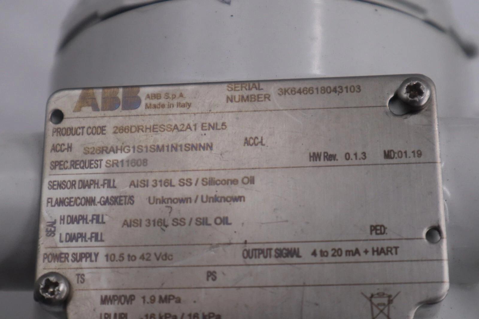 New abb 2600t 266drhessa2a1 enl5 preussure transmitter stock g239a - Image 4