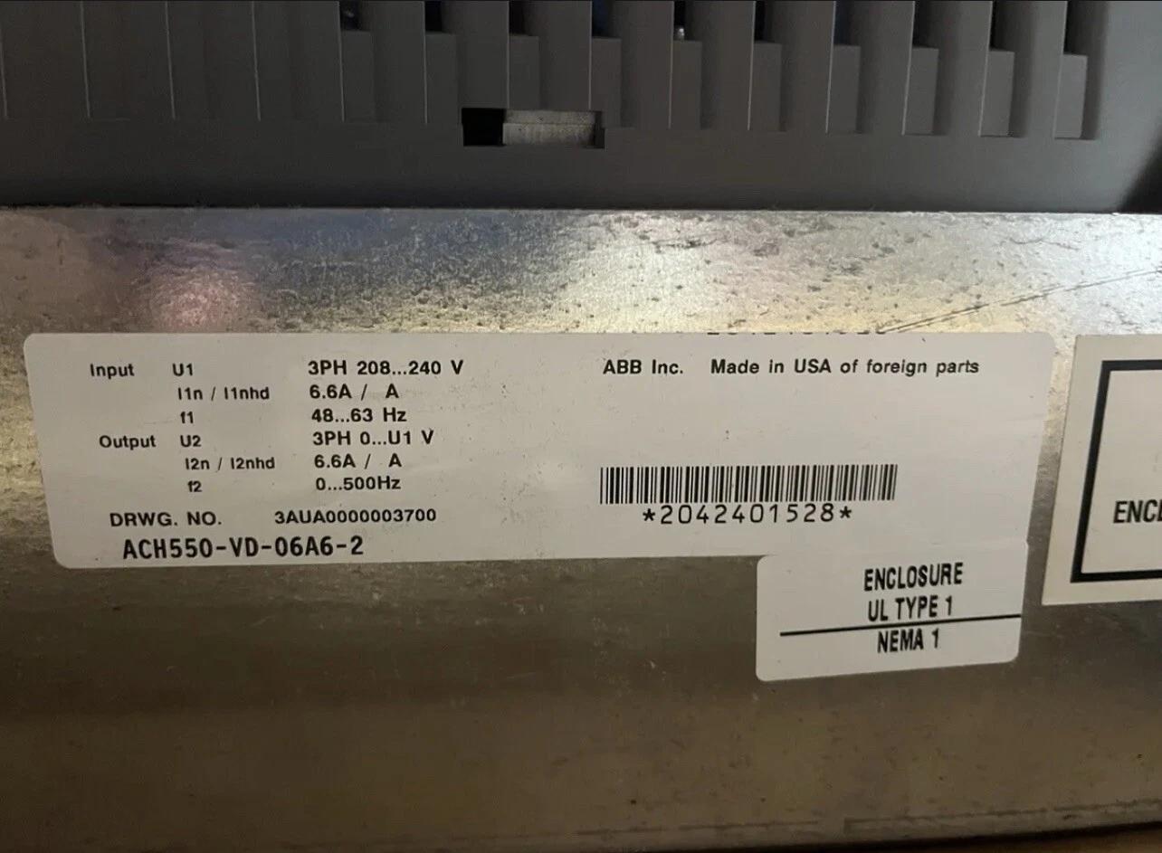 New ABB ACH550-VD-06A6-2 VFD with bypass 1.5 HP S-233 - Image 4