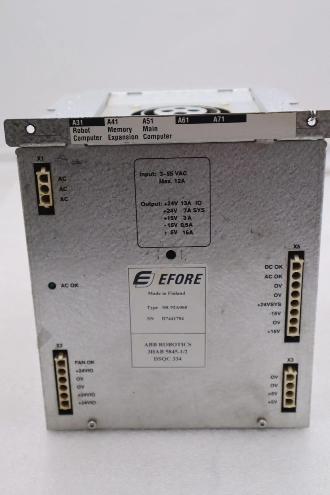 Efore ABB SR92A060 Power Supply Module 3HAB 5845-1/2 STOCK 3193 - Image 1