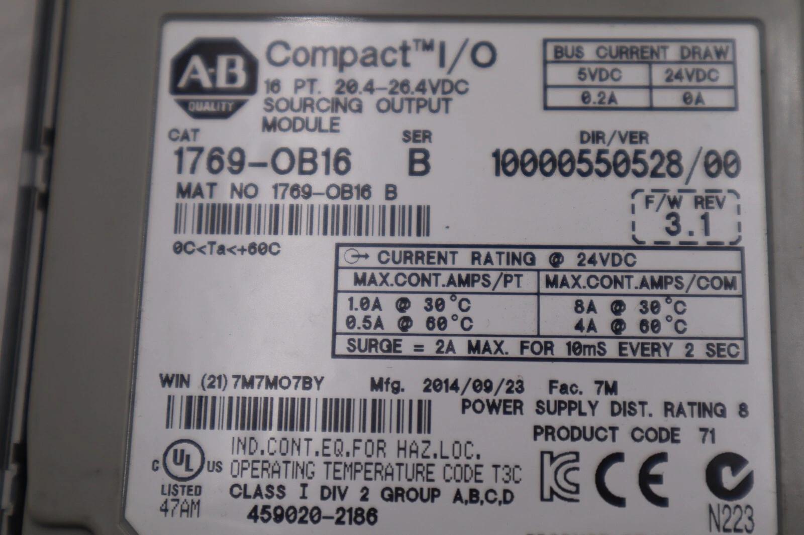 Allen-Bradley bradley 1769-ob16 series b output module #k-2577-b - Image 2
