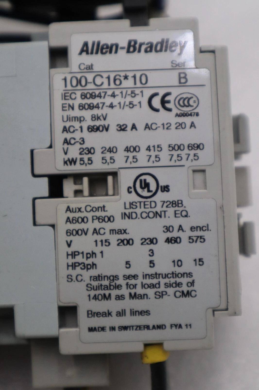 Allen-Bradley bradley 140m-d8e-c25 circuit breaker with 100-c23*10 contactor stock 718-a - Image 3