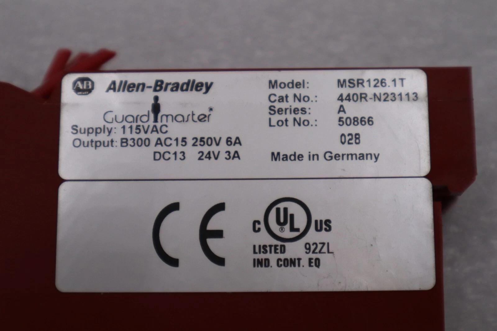 Allen-Bradley Bradley 440R-N23113 MSR126.1T Safety Relay 115V AC AB STOCK L-51-C - Image 1