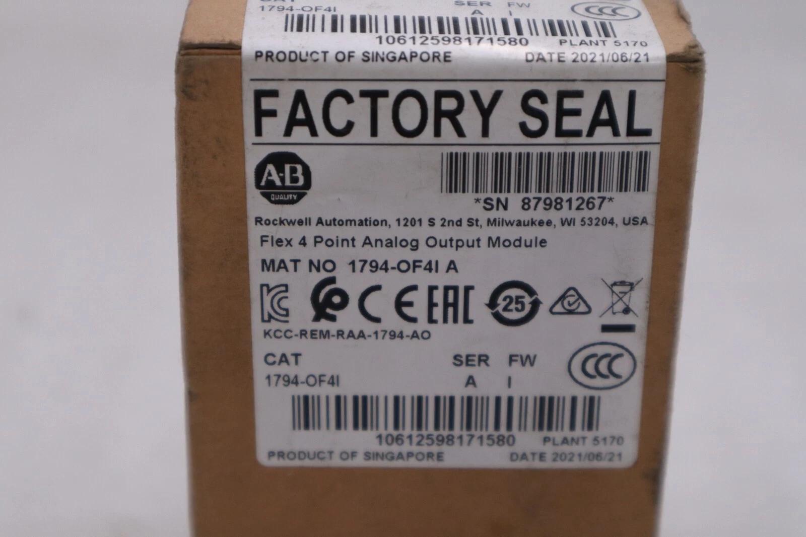 New Sealed Allen-Bradley Bradley 1794-OF4I Ser A Flex 4 Point Analog Output STOCK H254A - Image 1