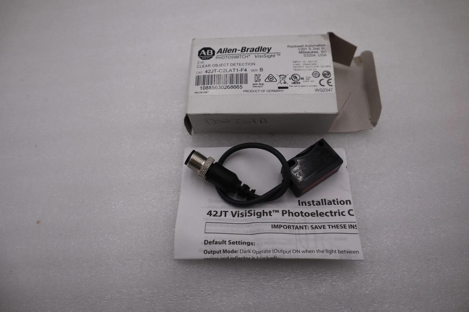 Allen-Bradley Bradley 42JT-C2LAT1-F4 Photoelectric Sensor Clear Object Detect #H1230A - Image 1