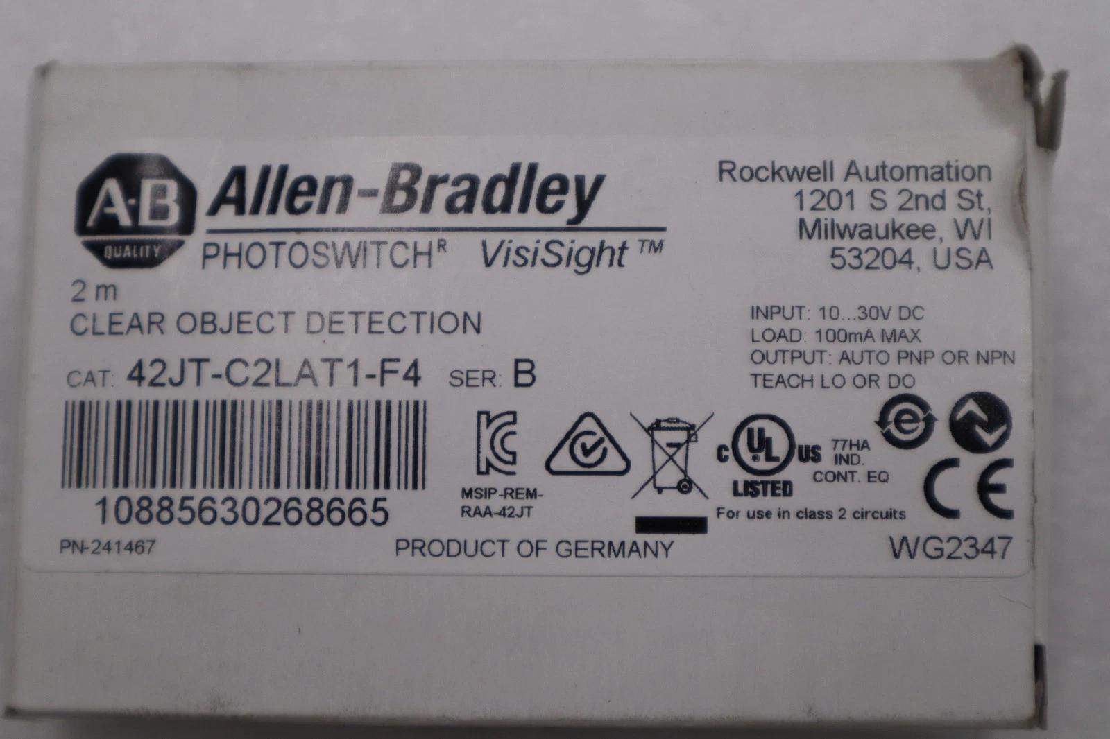 Allen-Bradley Bradley 42JT-C2LAT1-F4 Photoelectric Sensor Clear Object Detect #H1230A - Image 3