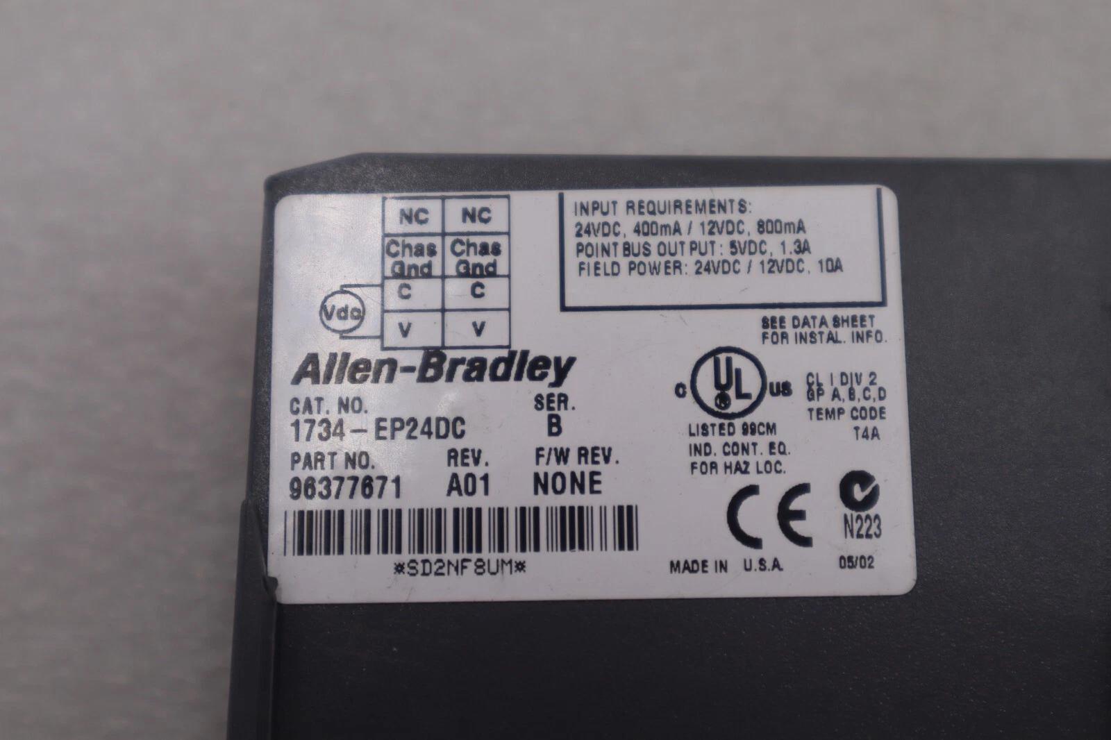 Allen-Bradley Bradley 1734-EP24DC /B POINT I/O 24VDC #K-2248 - Image 3