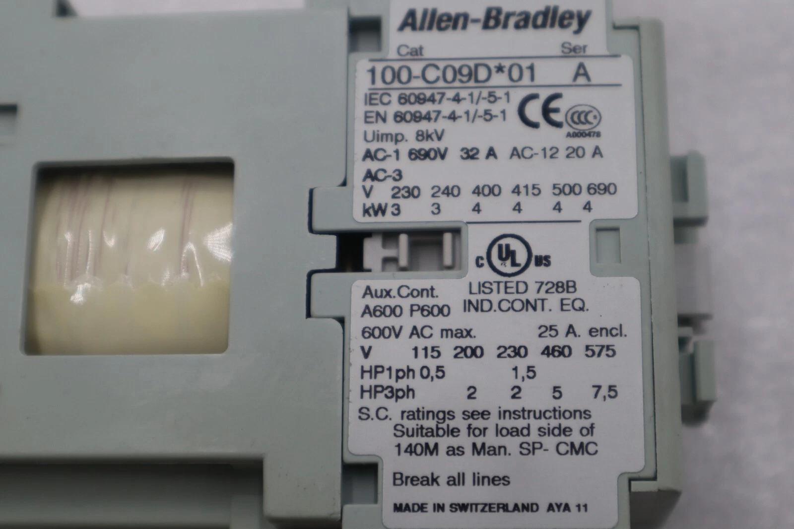 Allen-Bradley Bradley 100-C09D01 Contactor SER A USA STOCK K-3889 - Image 2