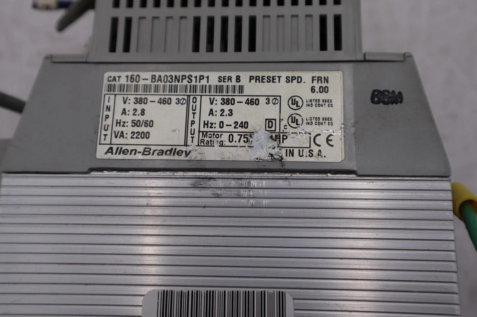Used Allen-Bradley Variable Speed Controller IP20 160-ba03nps1p1 L-145 - Image 3