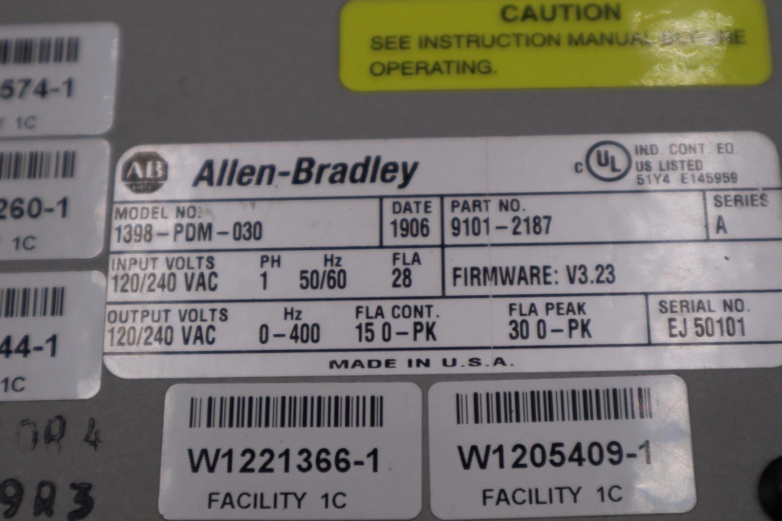Allen-bradley 1398-pdm-030 ser a positioning drive stock h1567 - Image 2
