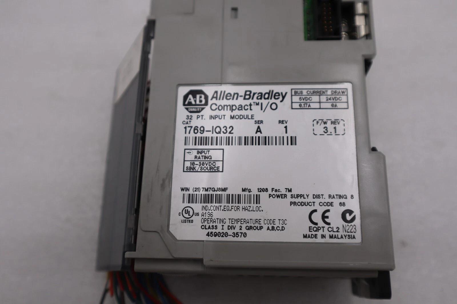 Allen-Bradley 1769-IQ32 SER A F/W 3.1 Compact I/O 32 PT Input Module STOCK K-12C - Image 3