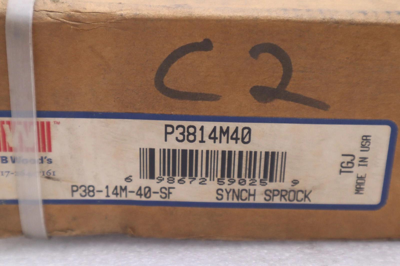 New ukn p3814m40 sf timing pulley 14mm pitch 38t 40w sf bushing stock b-863 - Image 1