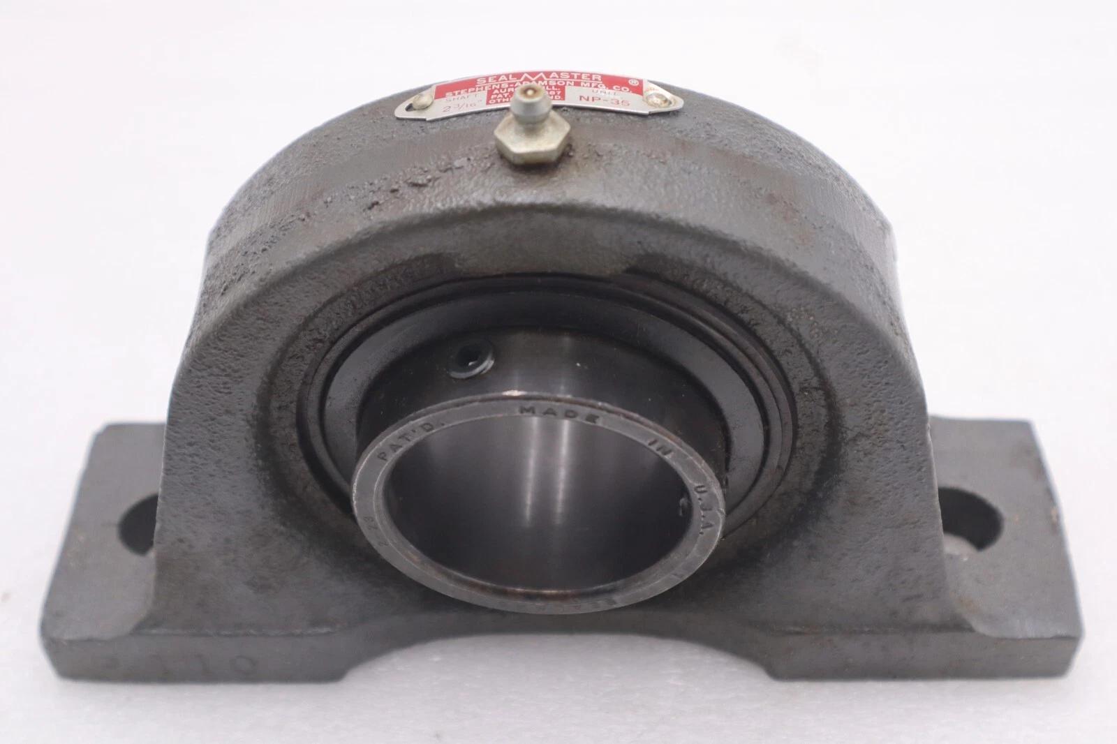 New open box sealmaster np-35 pillow block bearing bore: 2-3/16" stock 2152-a - Image 1