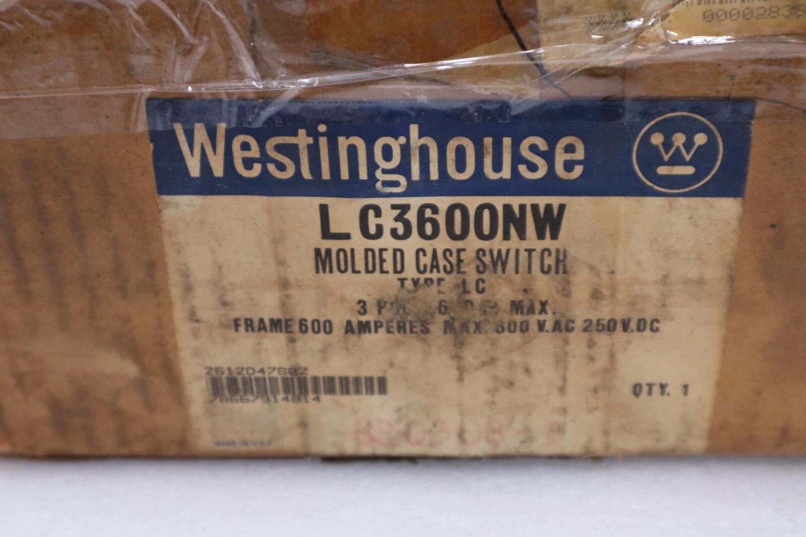 Westinghouse LC3600NW CIRCUIT BREAKER 600 AMP 3 POLE 600 VAC NEW OLD STOCK 5005A - Image 2