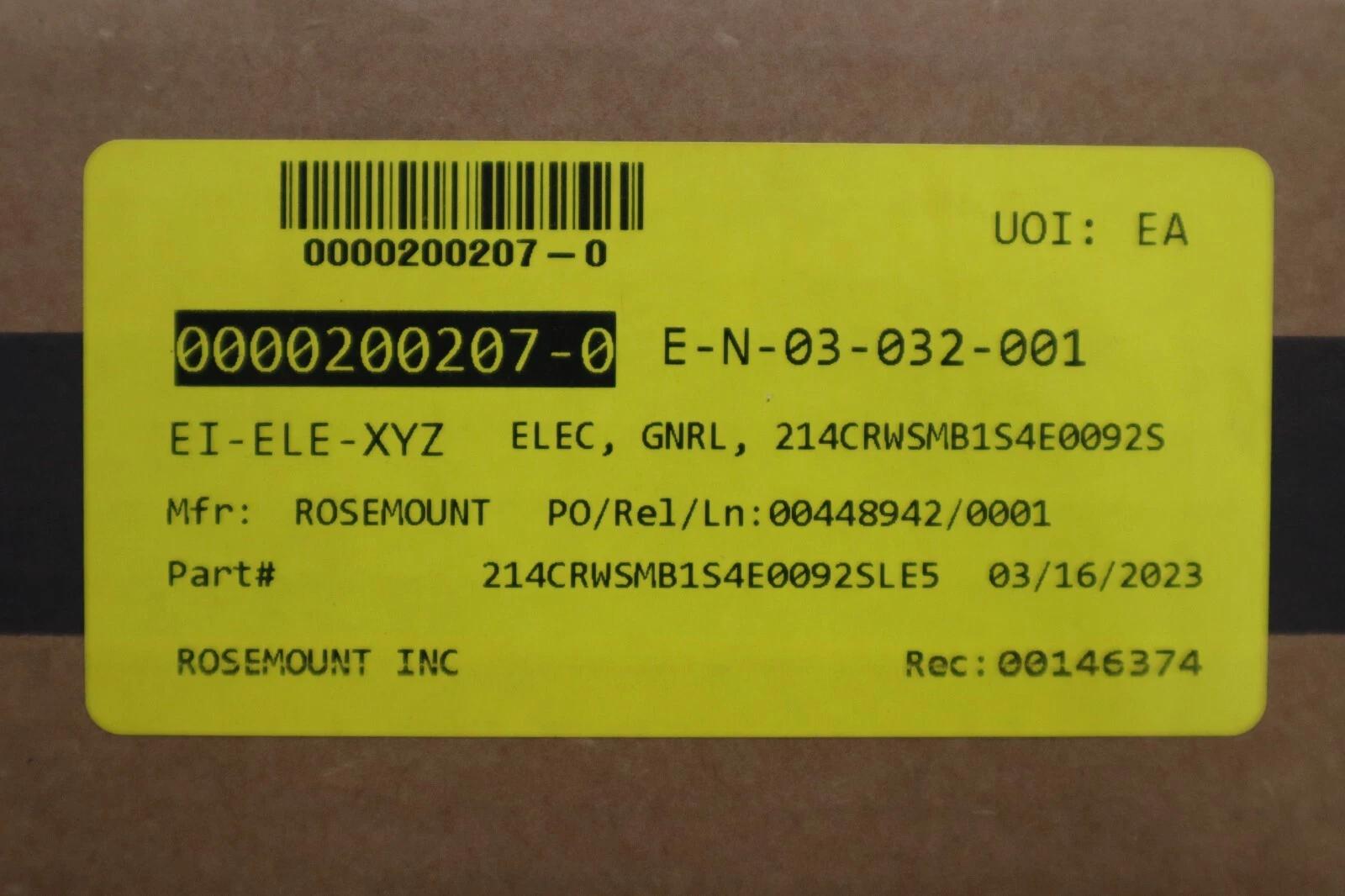Rosemount 214c sensor 214crwsmb1s4e0092sle5 stock #g-134a - Image 3