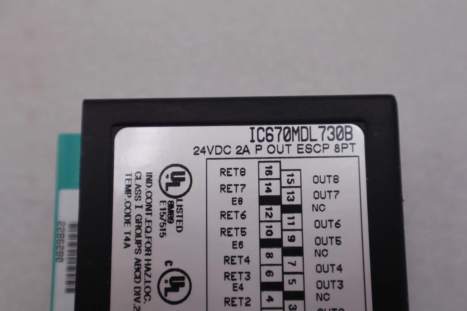 General Electric Fanuc IC670MDL730B POSITIVE OUTPUT MODULE 8PT 24VDC NEW STOCK K-1861 - Image 2