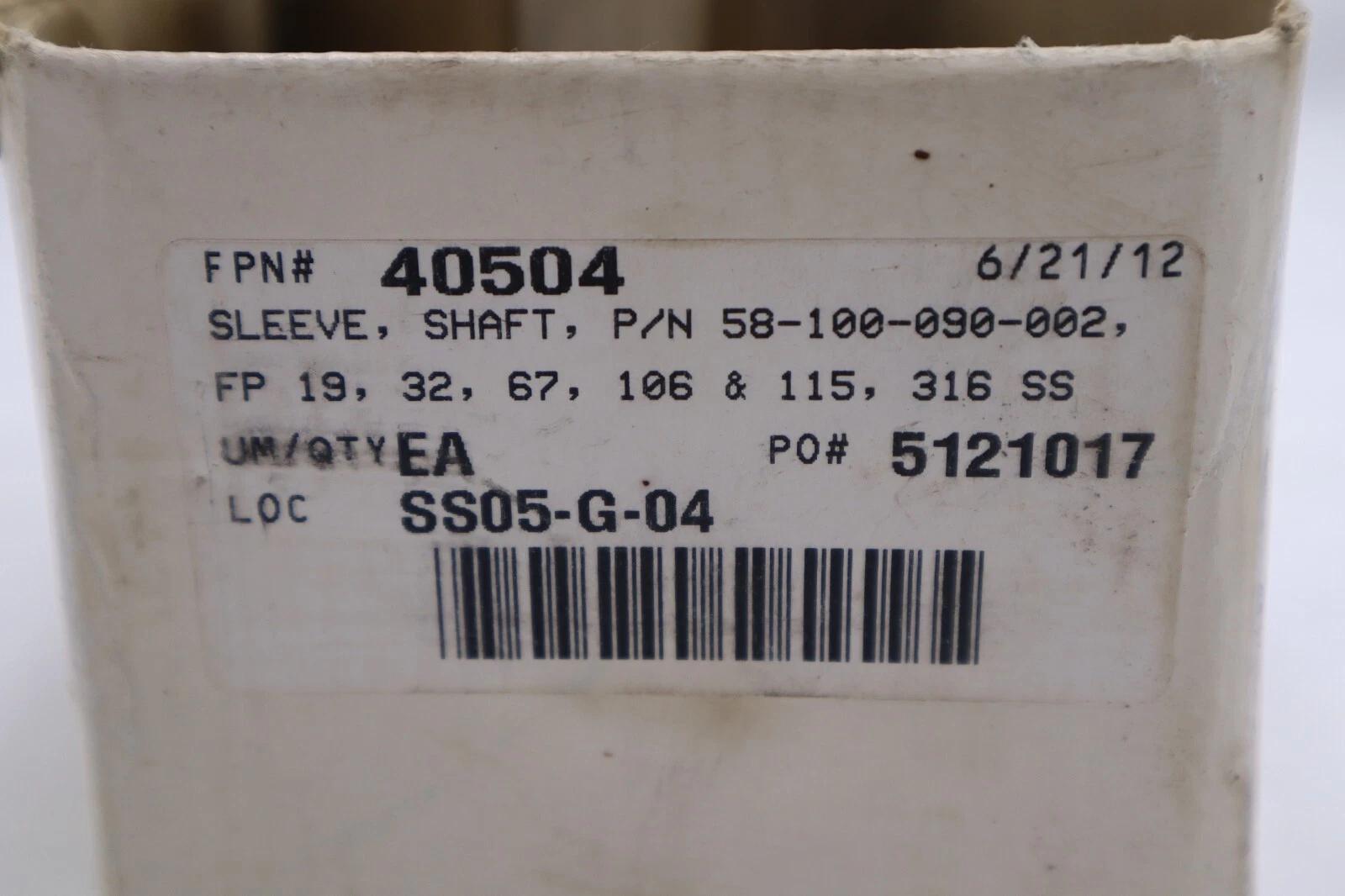 Sleeve shaft summit sleeve ac pwo 316ss pn: 50-100-090-002 new stock 1942 - Image 2