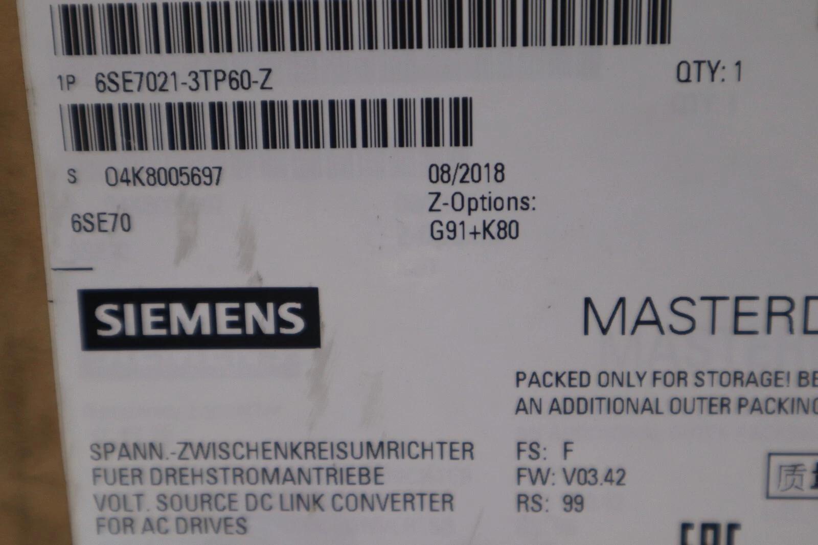 New siemens 6se7021-3tp60-z ac drive simovert masterdrive vector control #5137 - Image 1