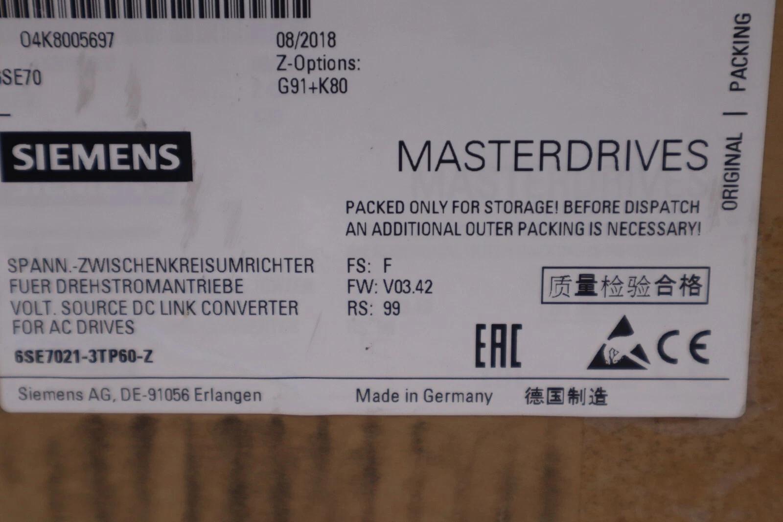 New siemens 6se7021-3tp60-z ac drive simovert masterdrive vector control #5137 - Image 2