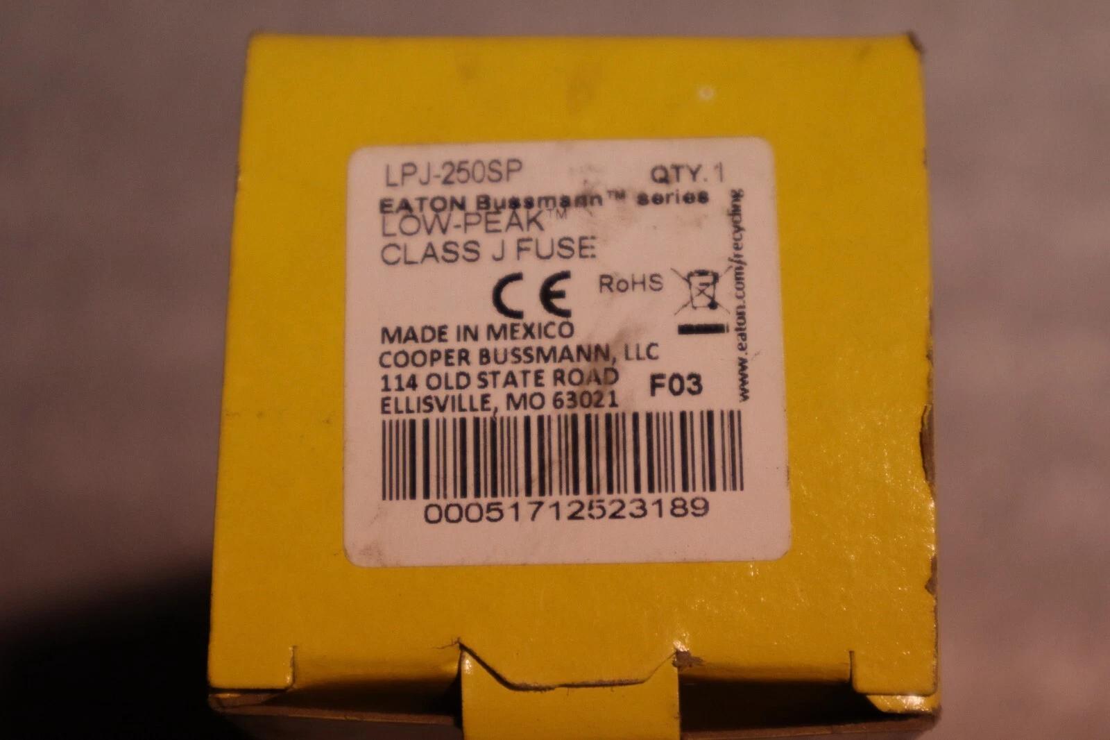 Cooper BUSSMANN LPJ-250SP Low-Peak TIME Delay Fuse STOCK 5822 - Image 1