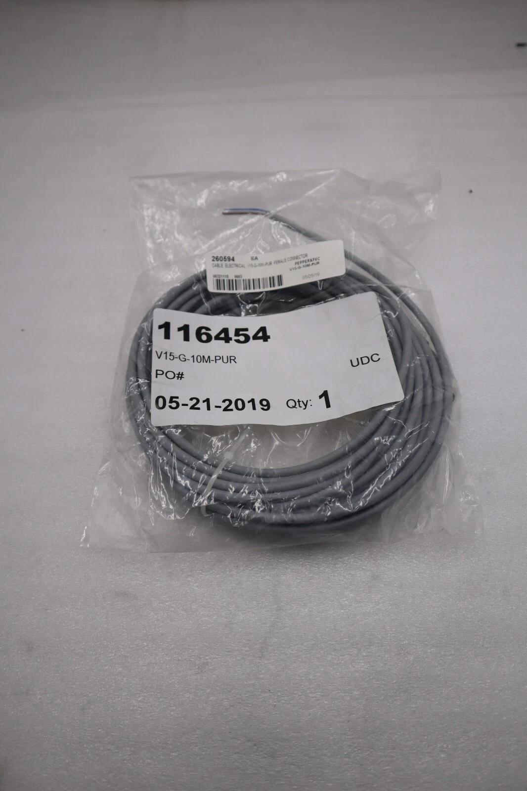 Pepperl+Fuchs V15-G-10M-PUR Sensor Actuator Cordset Female 5-Pin 10m #G807A - Image 1