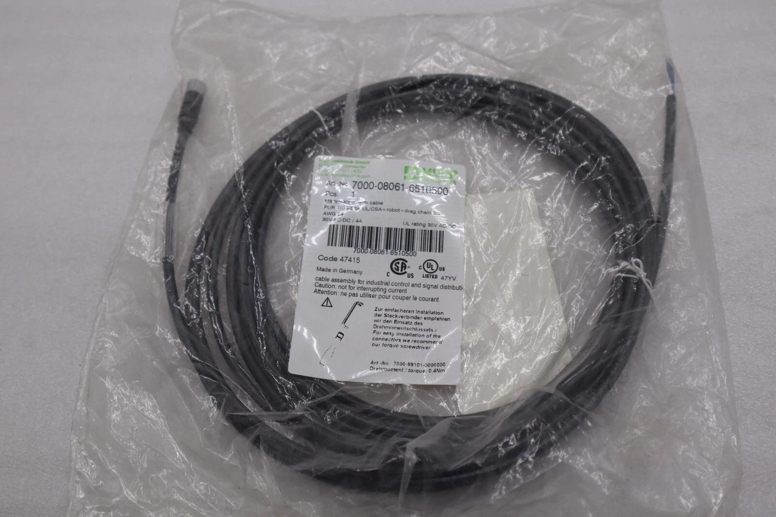 New murr 7000-08061-6510500 m8 female 0&deg; with cable stock k-3959 - Image 2