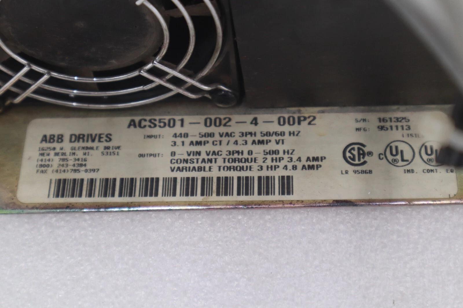 ABB ACS500 AC Drive ACS501-002-4-00P2 2 HP 3 PH STOCK 4325 - Image 6