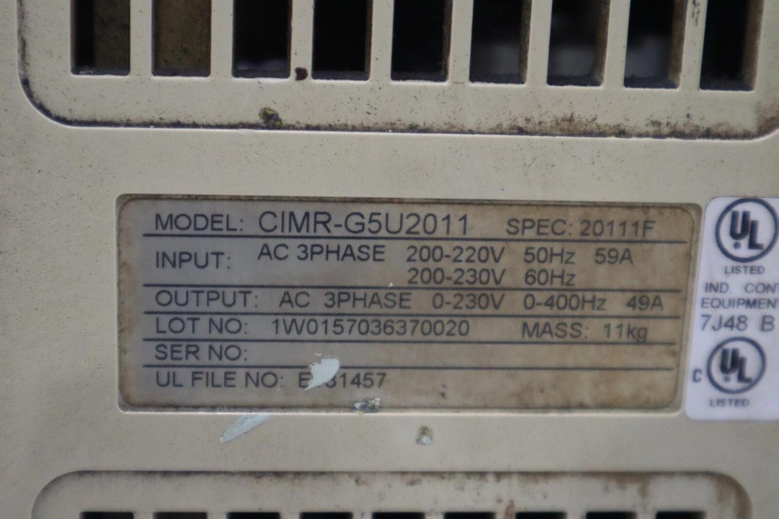 OMRON G5+ CIMR-G5U2011 200-230V 3 PHASE VARIABLE FREQUENCY AC DRIVE STOCK 3412-D - Image 2