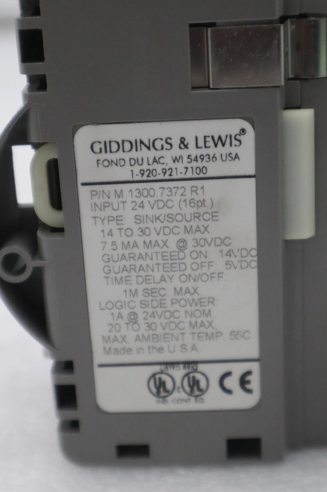 GIDDINGS & LEWIS M.1300.7372 R1 Input Module 24VDC SINK/SOURCE STOCK 653-D - Image 2