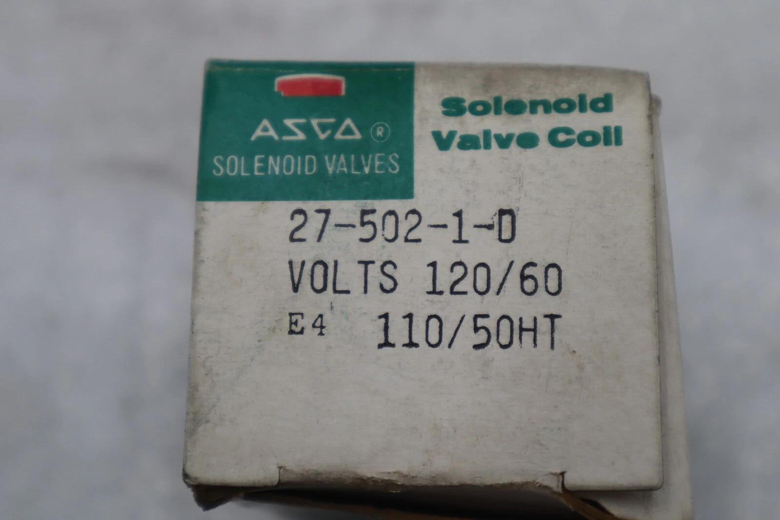 Lot of 2 new open box asco solenoid valve coil 27-502-1d stock k-3555 - Image 1