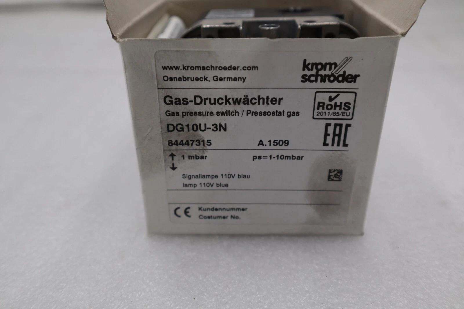New krom schroder dg10u-3n 84447315 gas pressure switch stock h845 - Image 3