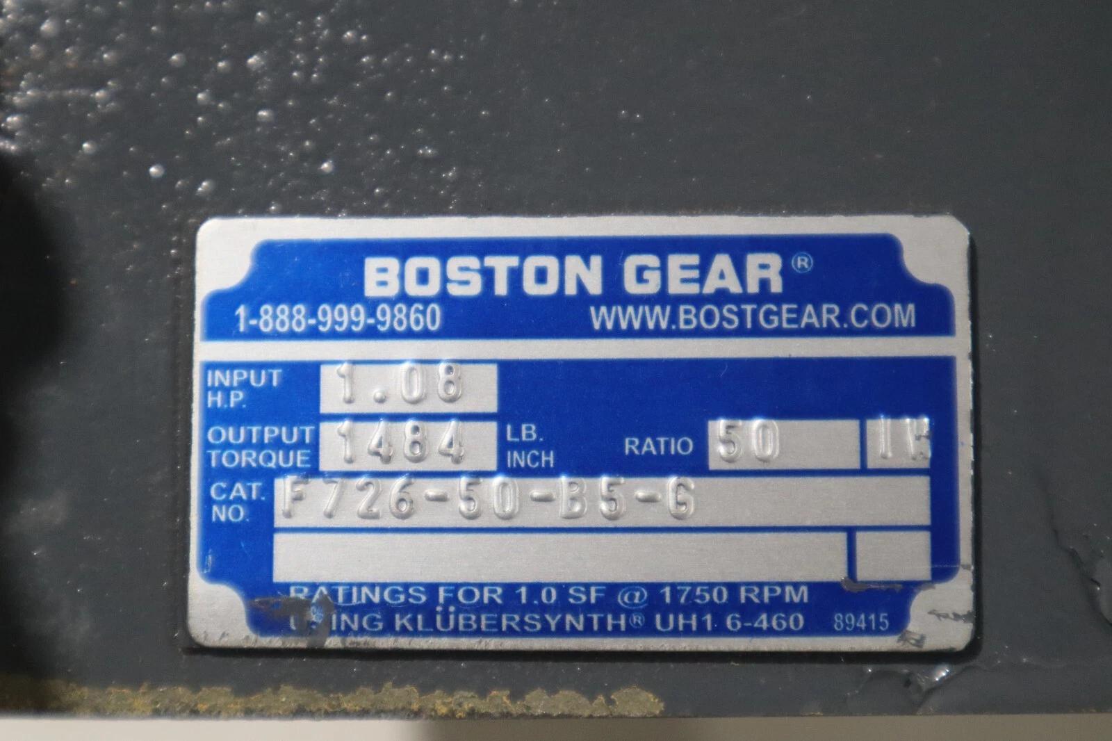 Boston Gear F726-50-B5-G Reducer NEW UNIT STOCK G165 - Image 1