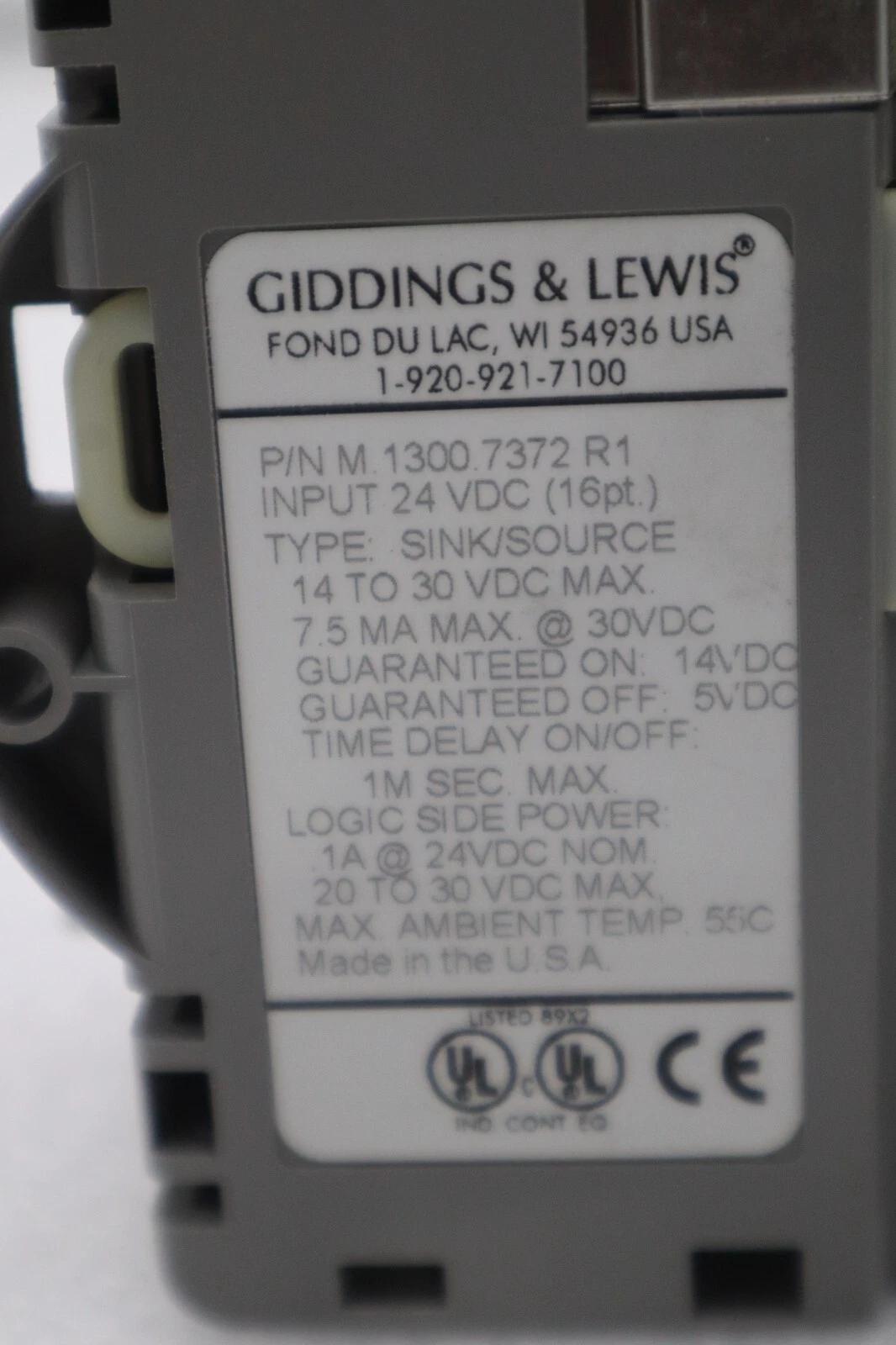GIDDINGS & LEWIS M.1300.7372 R1 Input Module 24VDC SINK/SOURCE STOCK 641-D - Image 2